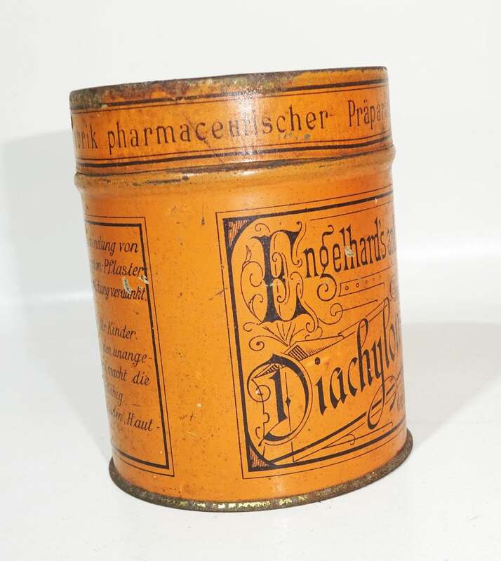 Alte Blechdose Engelhardt Wundpulver Apotheker Arzt Drogerie um 1900