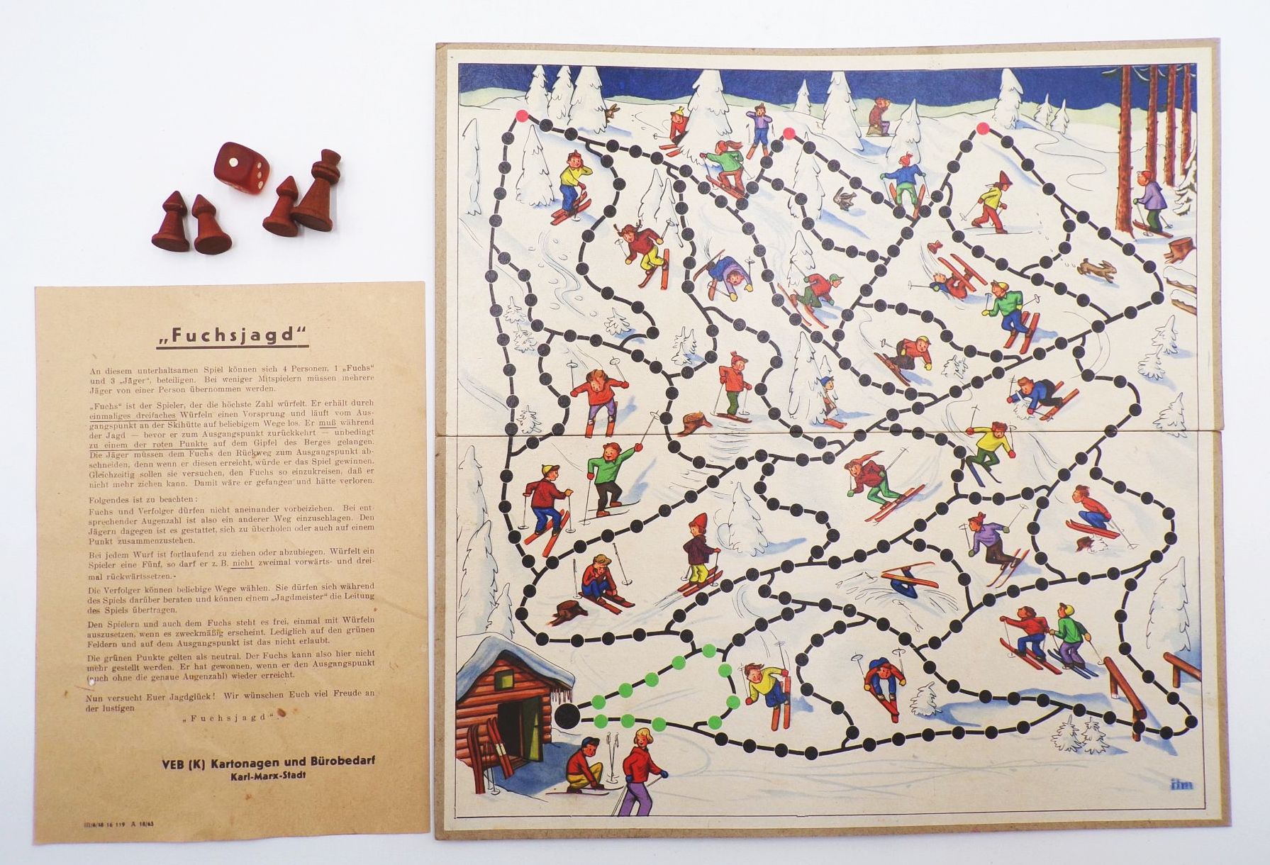 Altes Brettspiel Fuchsjagd 1963 DDR Altes Brettspiel Fuchsjagd 1963 DDR