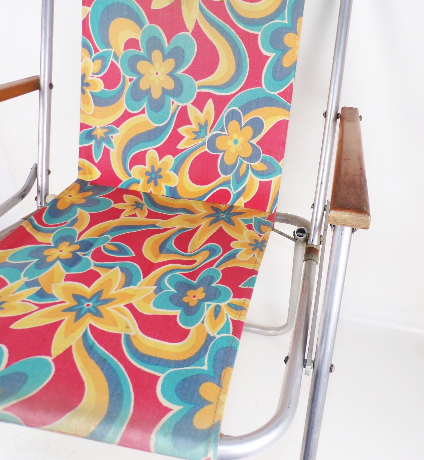 Alter Campingstuhl Klappstuhl 70er Jahre Stoff DDR Retro Look 