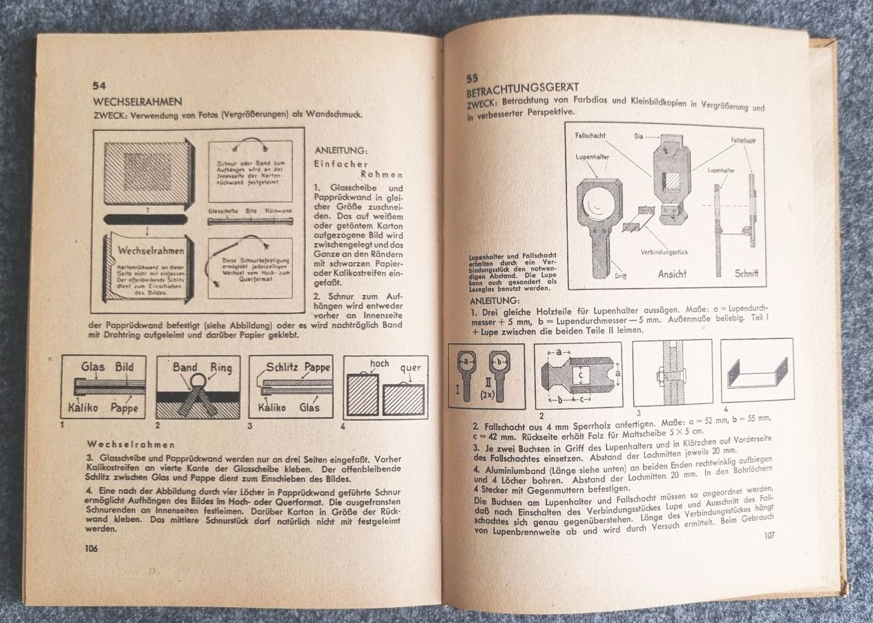 Fotogerät selbst gebaut von 1955 Lullack Dreizner 3 Auflage Fotokamera selber bauen