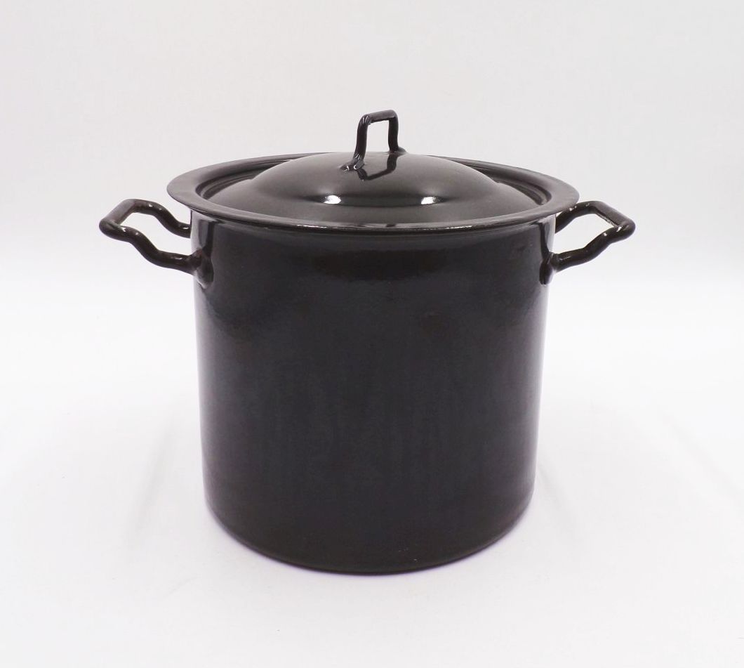 Alter Kochtopf Eisen Schwarz mit Deckel 5 Liter Topf true Vintage 