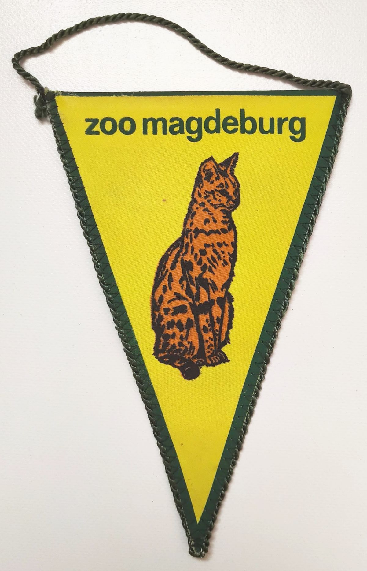 Alter Wimpel Zoo Magdeburg Raubkatze Logo Zoologischer Garten