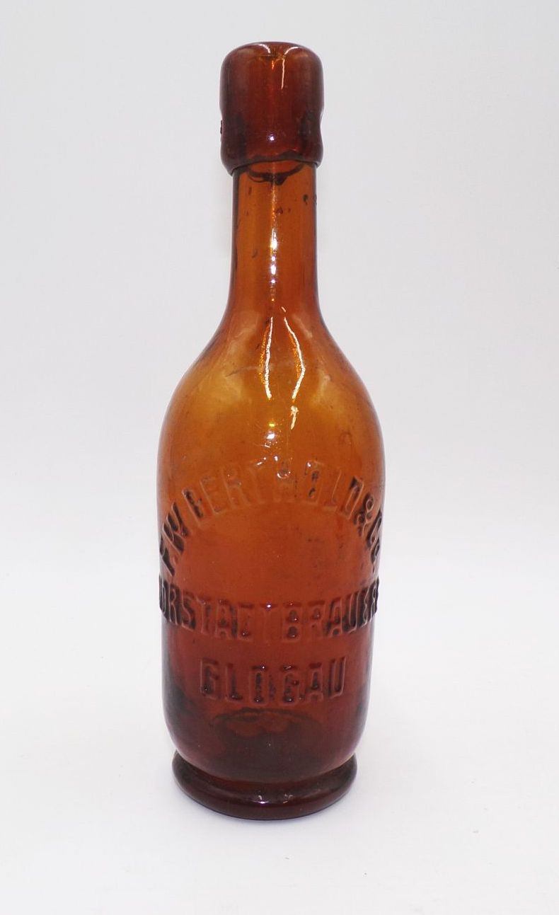 Alte Bierflasche Glogau Schlesien Berthold und Co Vorstadtbrauerei Braun Alte Bierflasche Glogau Schlesien Berthold und Co Vorstadtbrauerei Braun