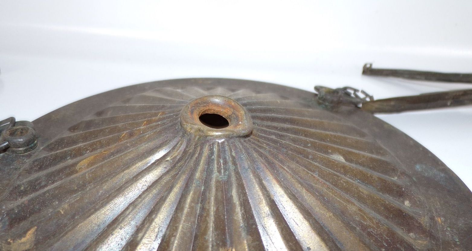 Lampenersatzteile Antik Ketten Baldachin Messingblech um 1900