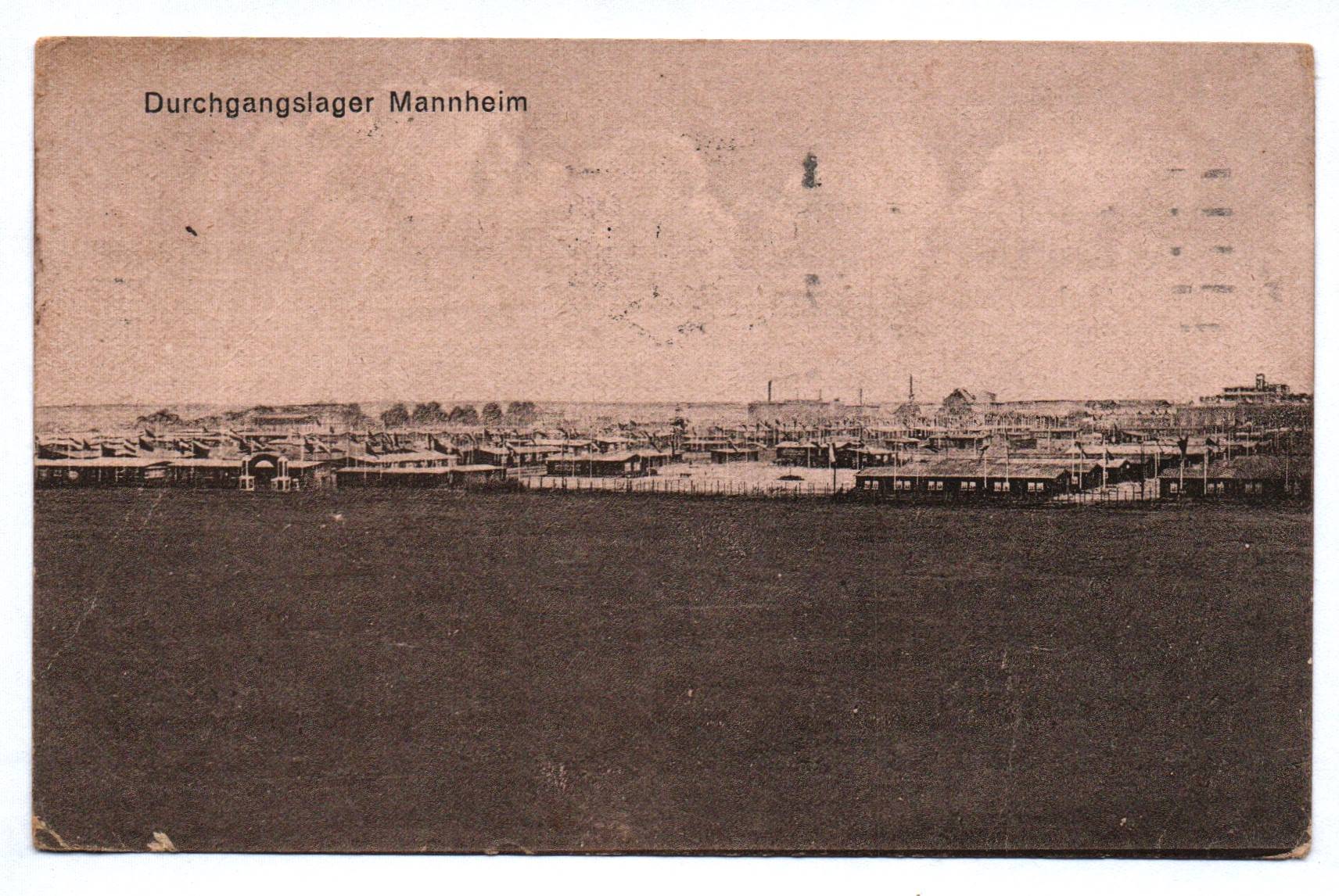 Ak Durchgangslager Mannheim Stempel Kommandantur 1920