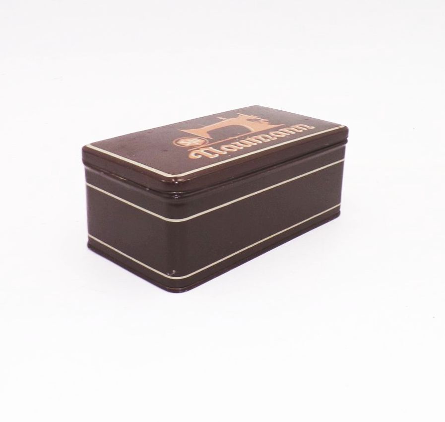 Alte Naumann Blechdose Braun Nähmaschinen Dose Box