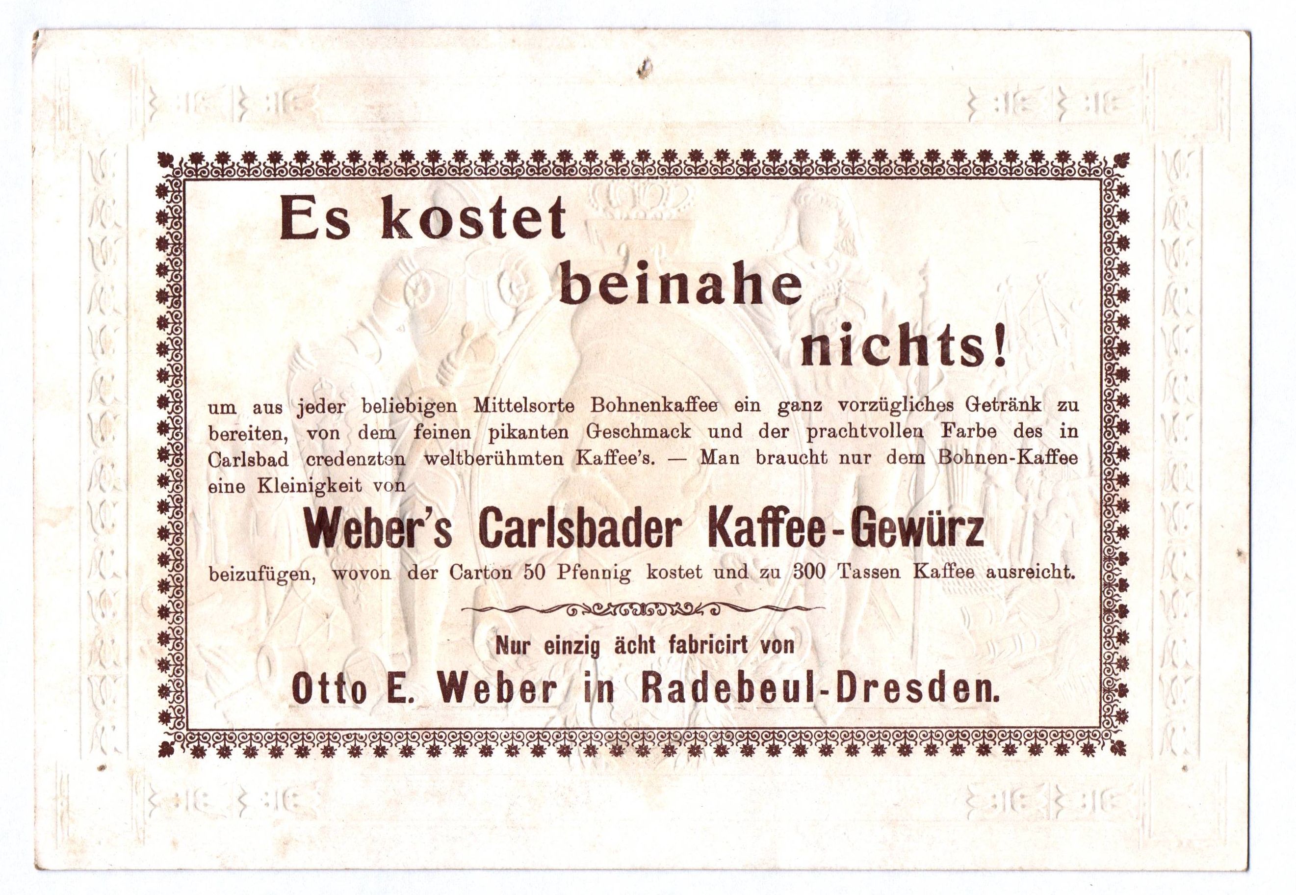  Sammelbild Kaiser Bismarck Weber Radebeul Dresden um 1905 prunkvoll