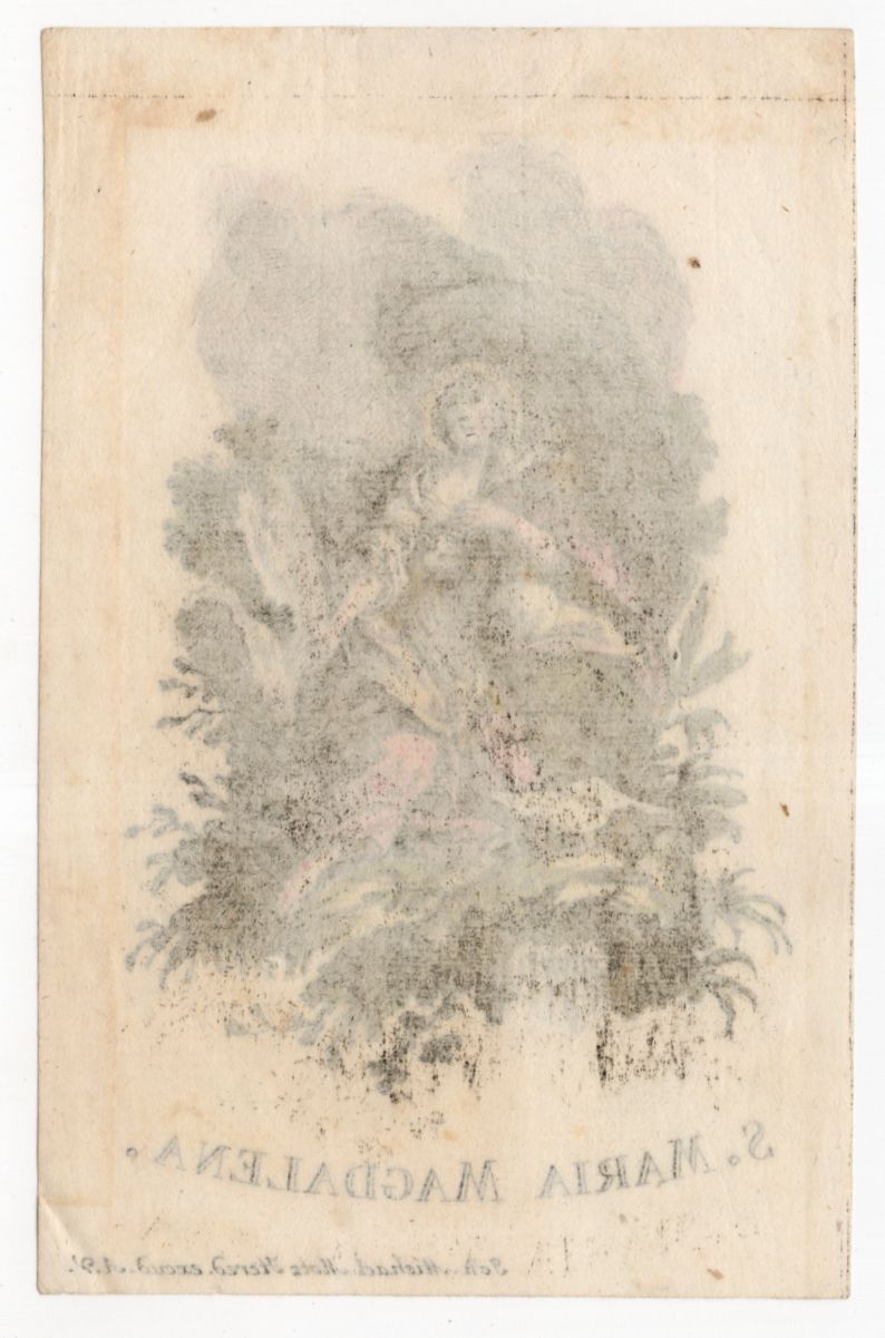 Andachtsbild koloriert S Maria Magdalena Joh Micheal Motz Augsburg um 1800