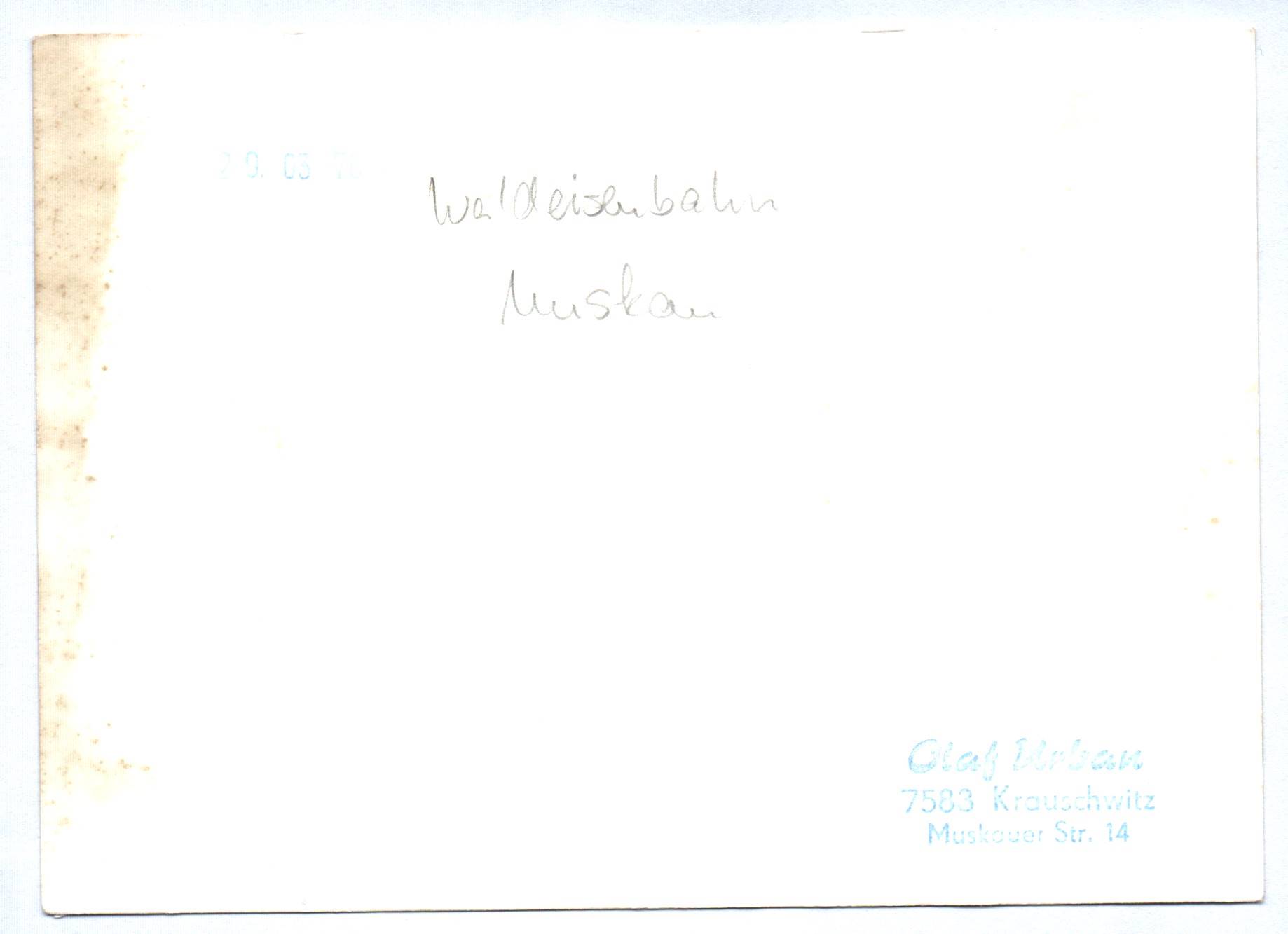 Foto 1978 Muskau Dampflok 99 3315 Waldeisenbahn