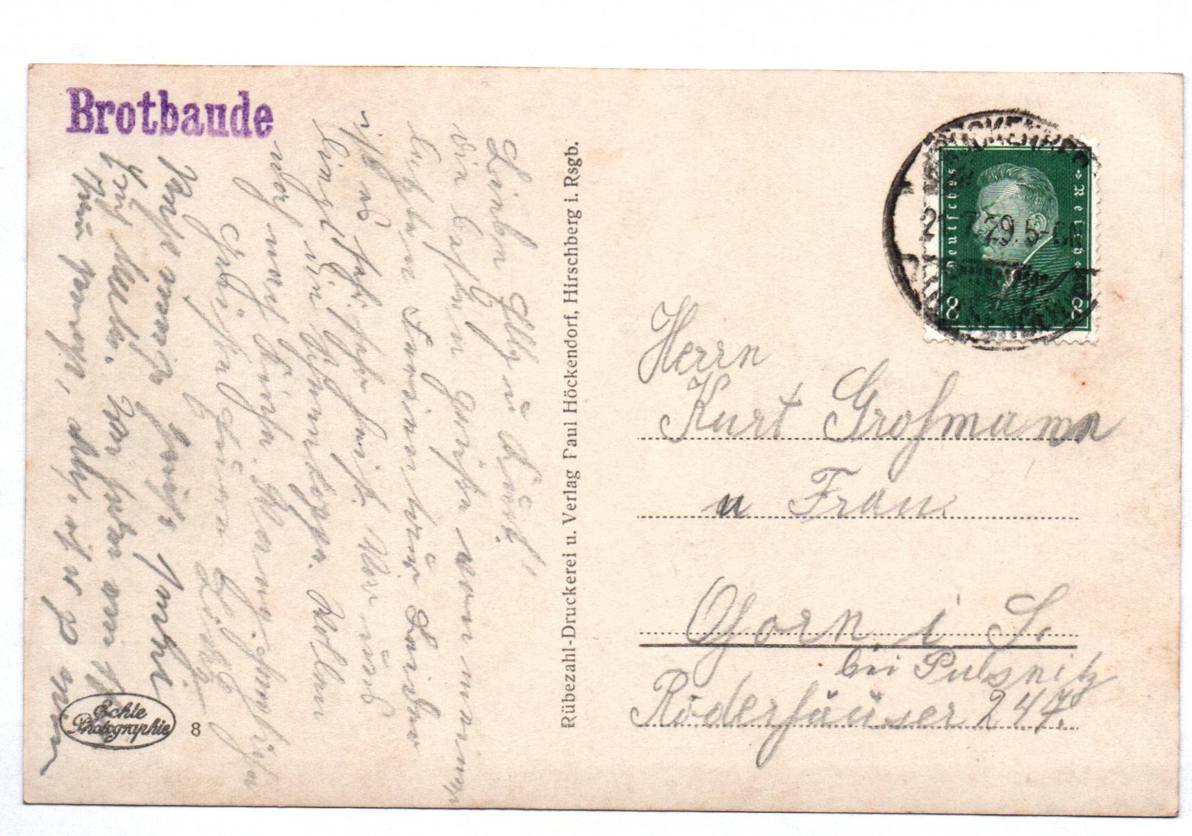 Ak Brotbaude bei Brückenberg Riesengebirge 1929