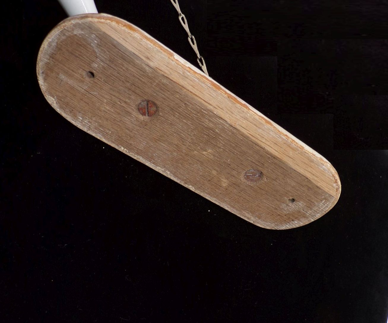 Alter WC Griff Spülkasten Halterung Klosett Toilette Porzellan Holz Antik