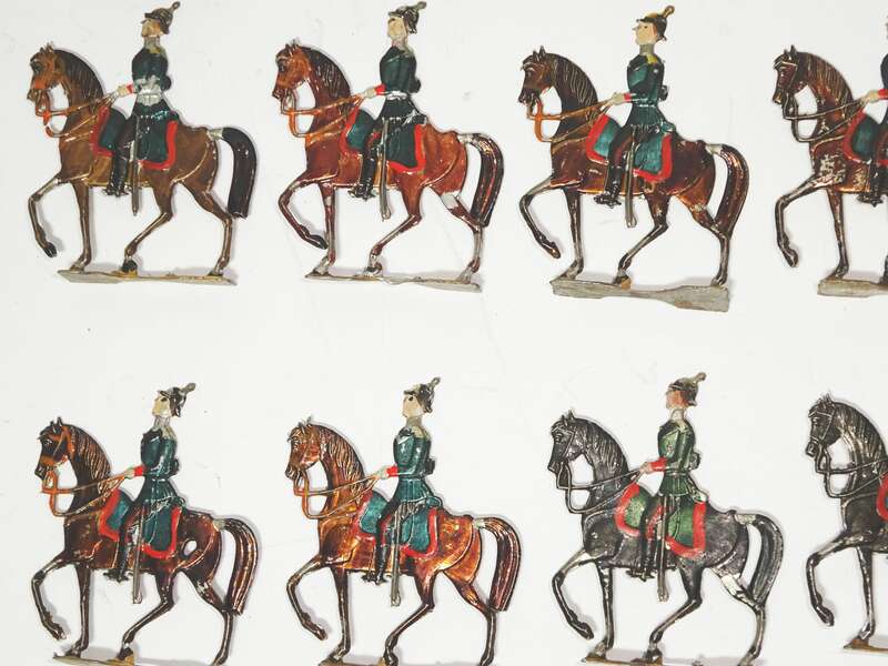 Alte Zinnfiguren sächsisches Feldartillerie Regiment 12 Reiter Kanonen