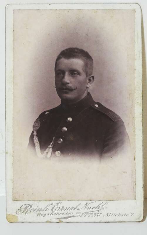 CdV Foto Soldat IR 102 Ernst Zittau um 1900