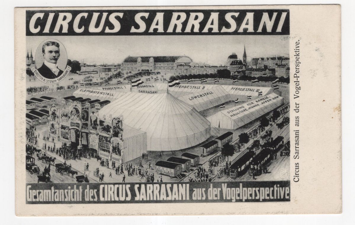 Ak Dresden Circus Sarrasani Zirkus aus der Vogelperspektive