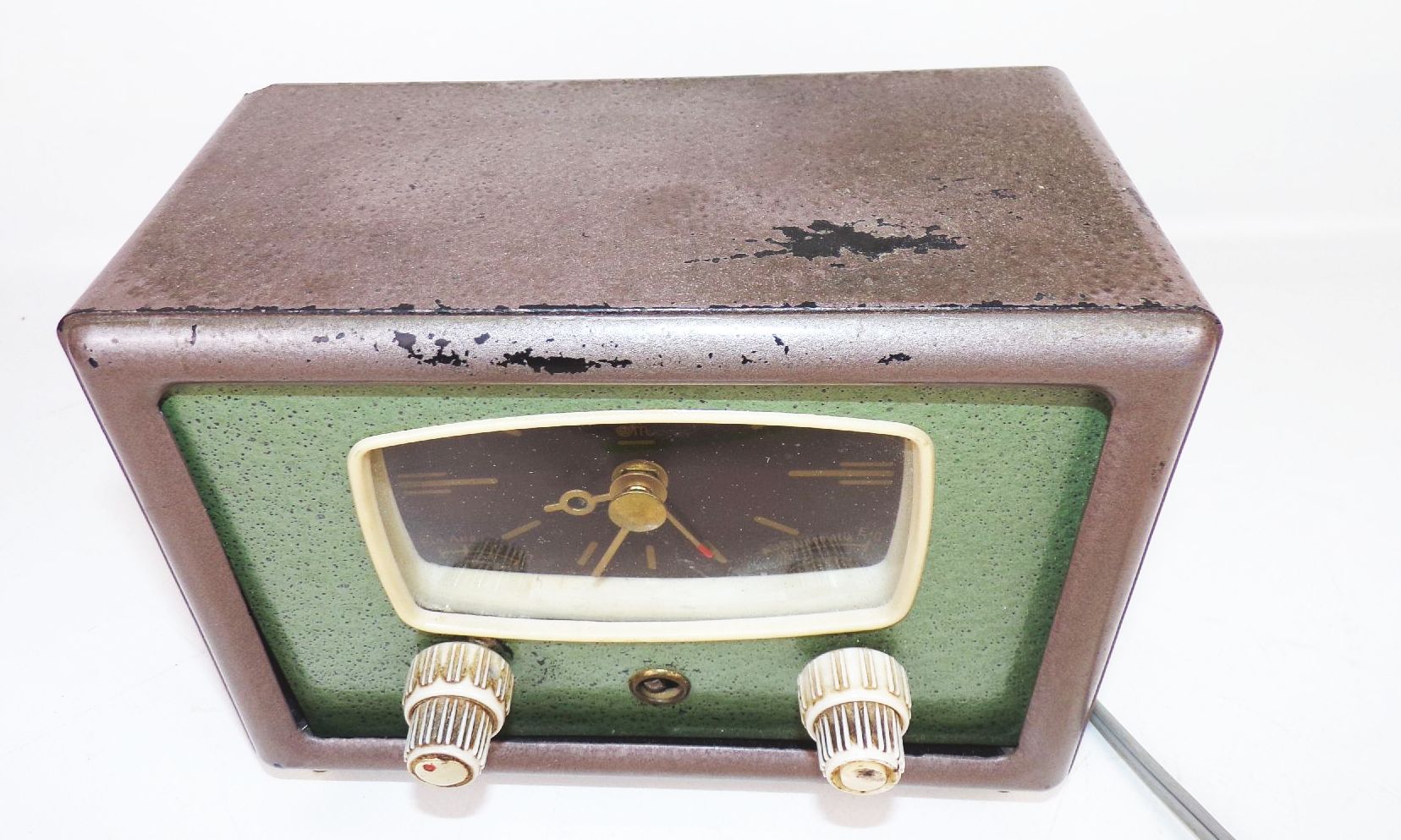 DDR Radio Schaltuhr VEB Feinmechanik Sonneberg Uhr Tischuhr Retro Vintage