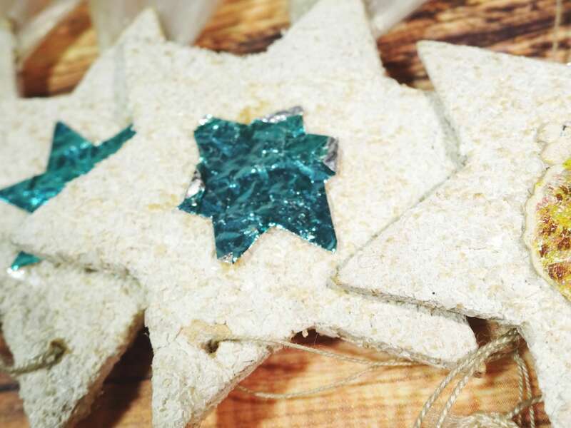 Alter Christbaumschmuck 9 Sternschnuppen Oblate Sterne Baumschmuck Weihnachtsschmuck