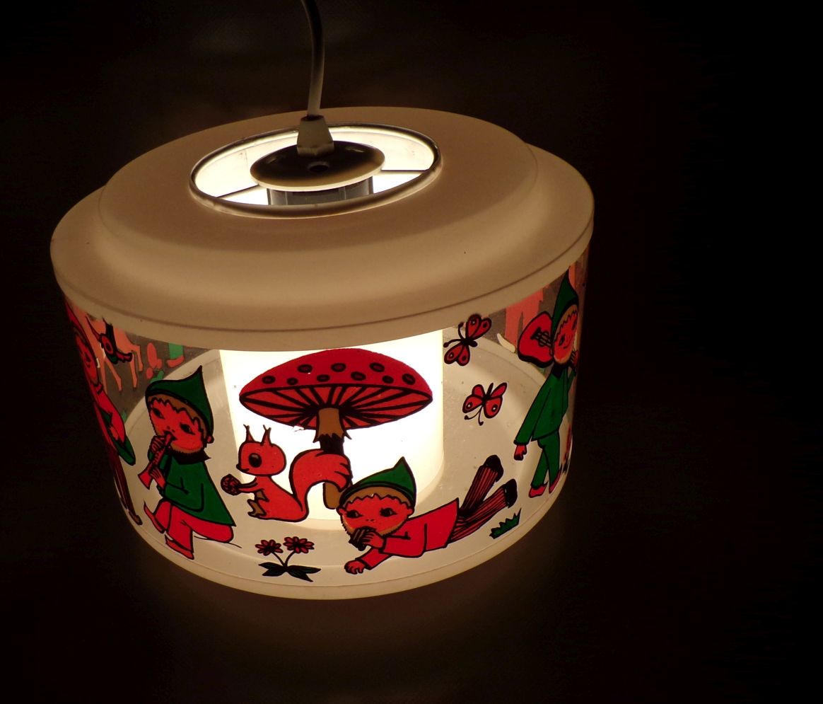Alte Deckenleuchte Sandmann Kindermotiv E27 Retro Vintage Lampe