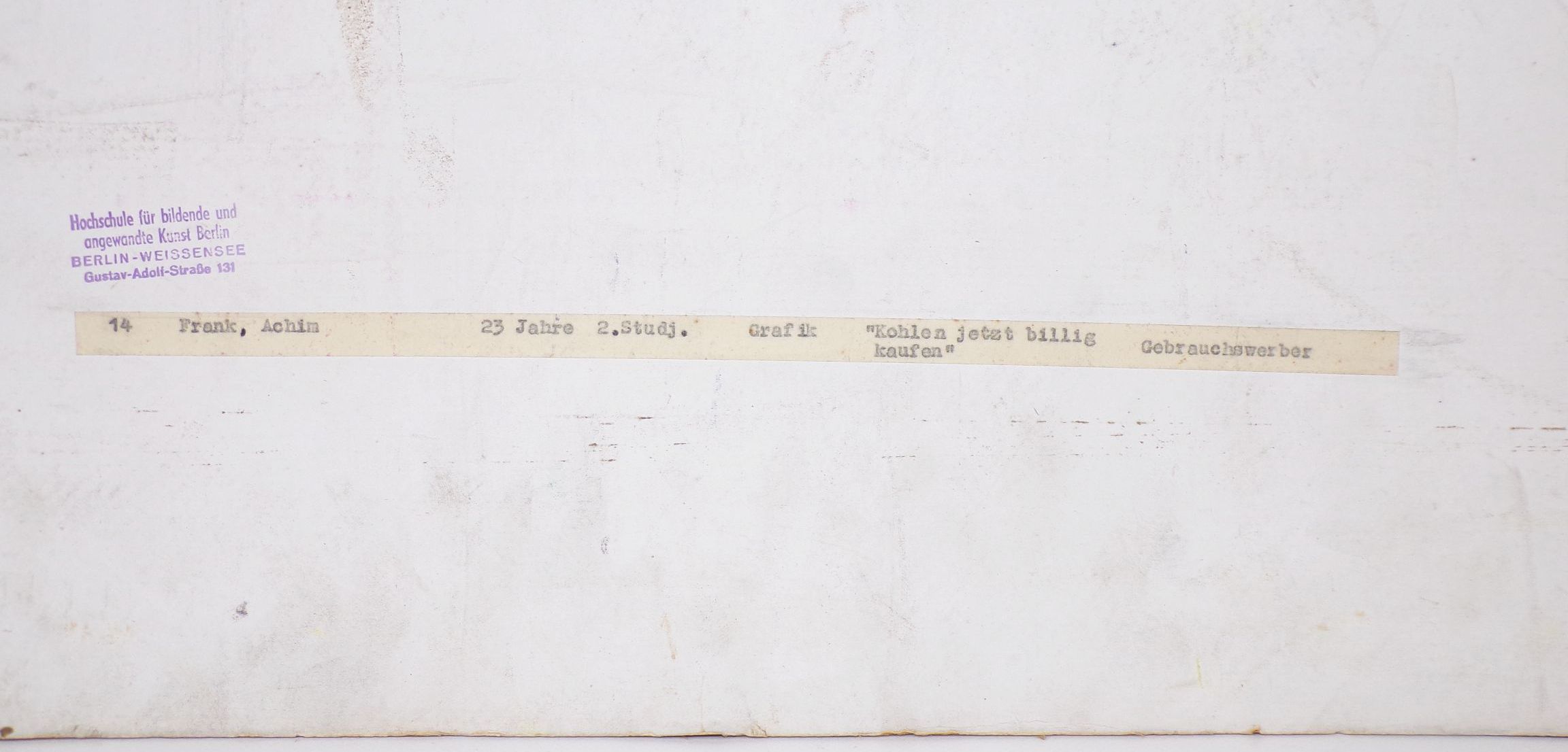 Kohle Plakat DDR Werbung Achim Frank Hochschule Bildende Kunst Berlin Weissensee