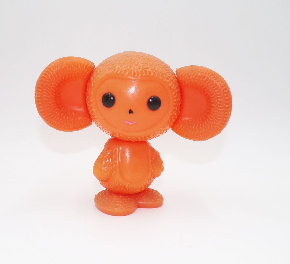 Cheburashka Orange CCCP Sowjetunion Puppe Plaste Design Vintage