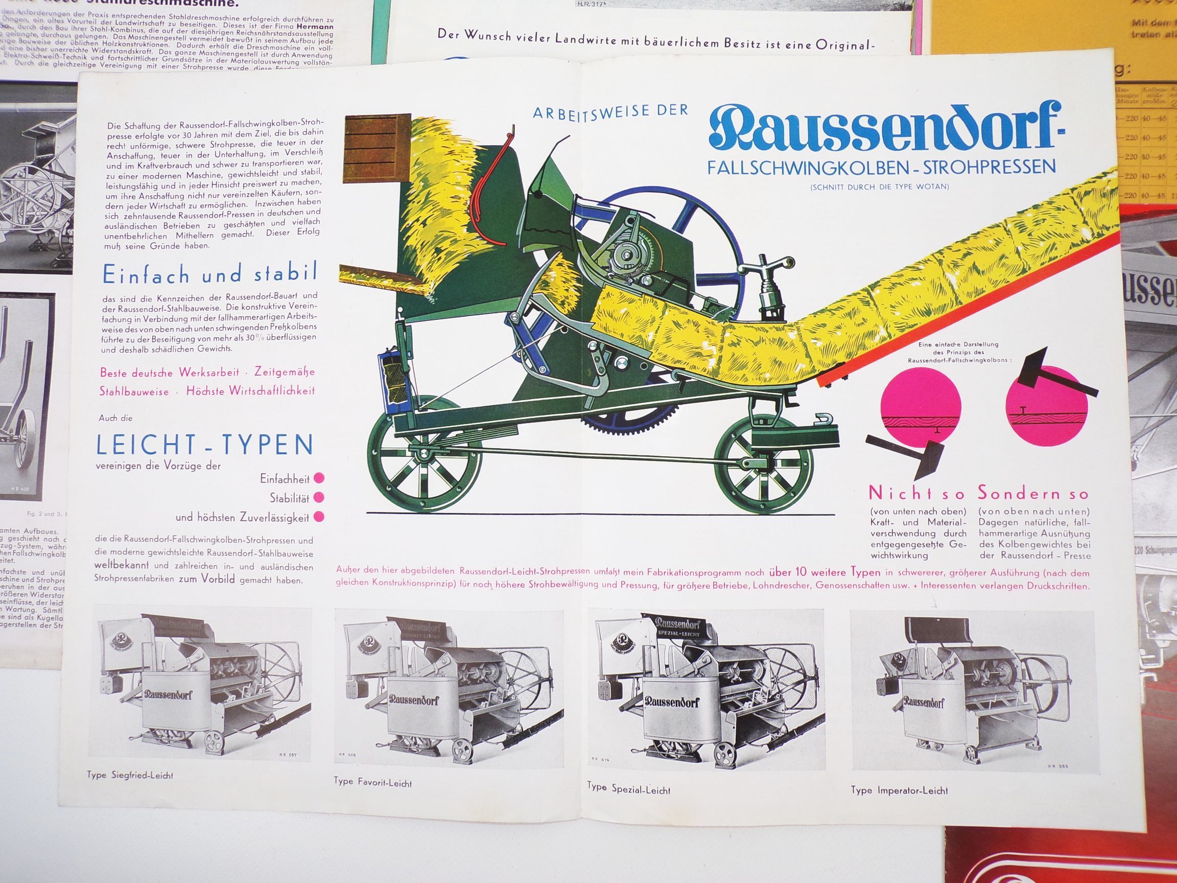 Raussendorf Singwitz Bautzen Reklame Mappe Saugzug Strohpresse 1930er 