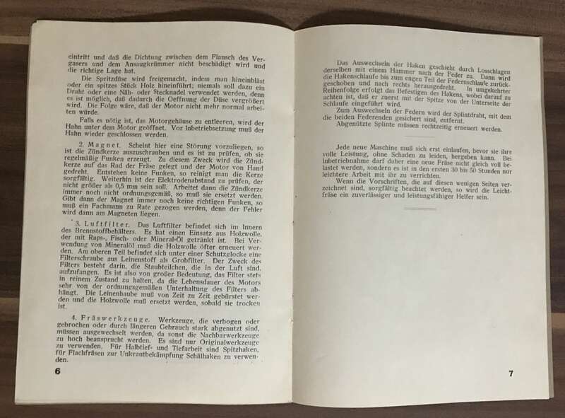 Siemens Betriebsanleitung Leichtfräse Type C2 alte Anleitung