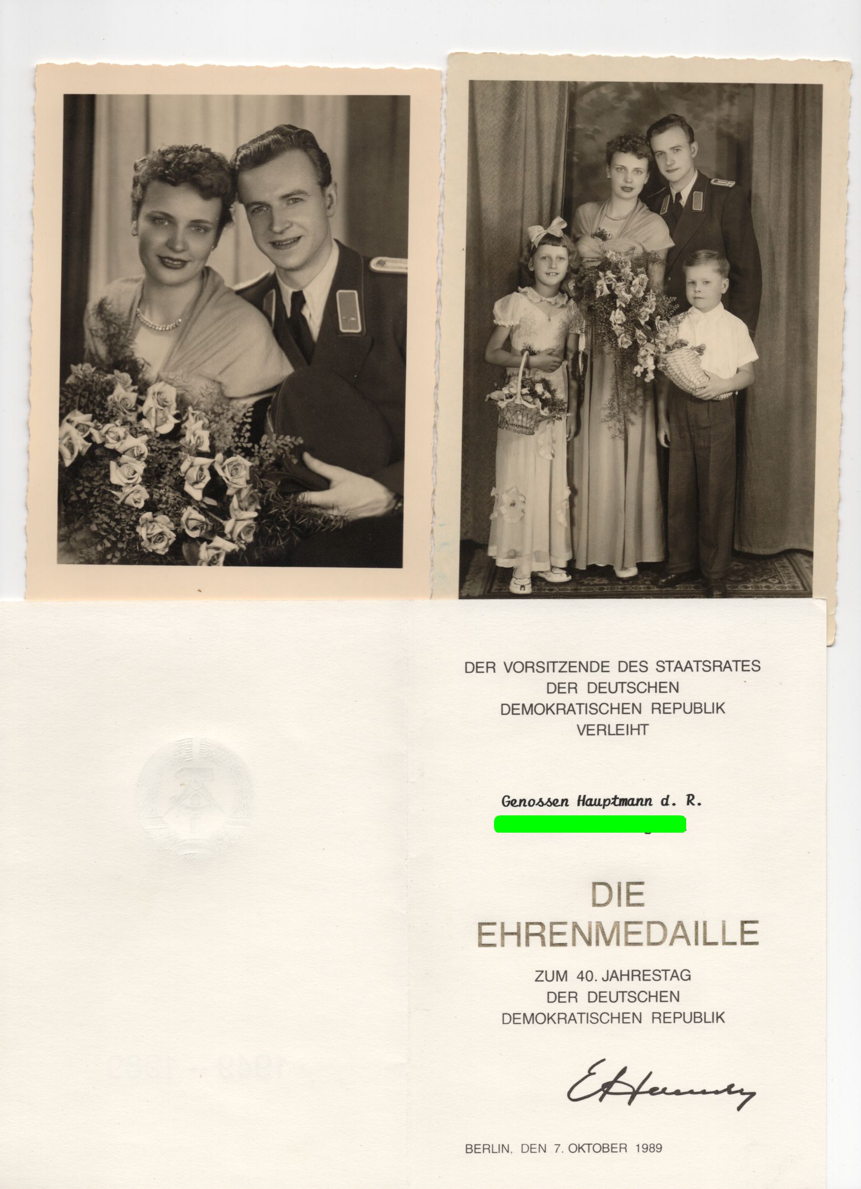 Foto Konvolut Hauptmann LSK NVA 1955 Radeberg Urkunde Foto Konvolut Hauptmann LSK NVA 1955 Radeberg Urkunde