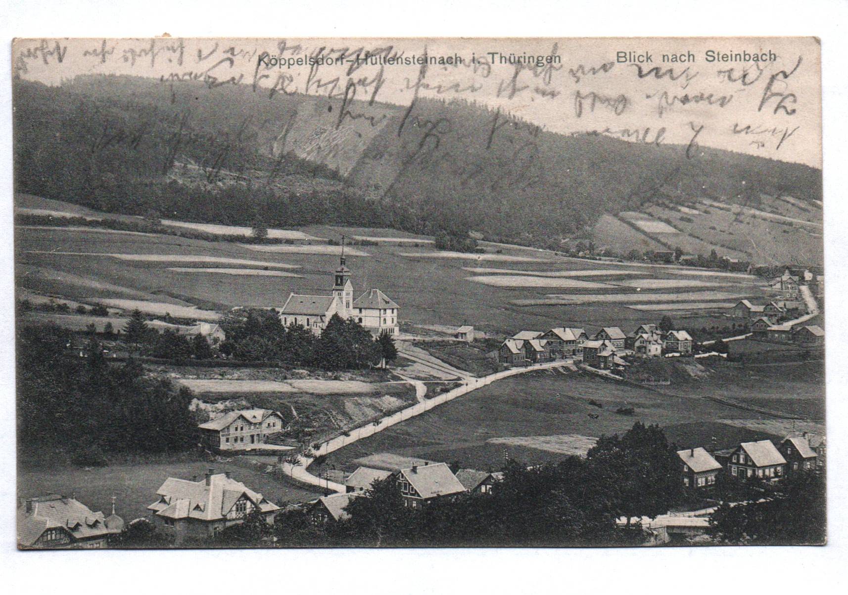 Ak Köppelsdorf Hüttensteinach in Thüringen Blick nach Steinbach