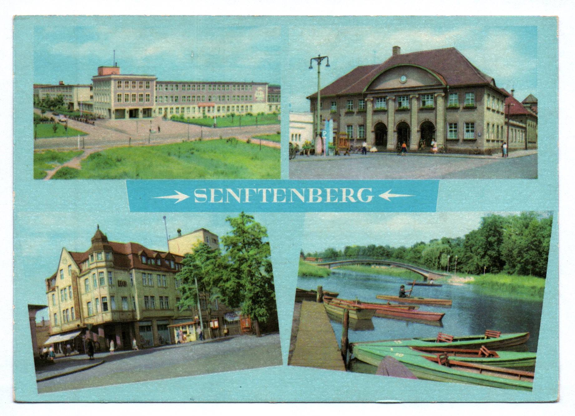 Ak Senftenberg 1964 Schwarze Elster Boote Bogenbrücke Ak Senftenberg 1964 Schwarze Elster Boote Bogenbrücke
