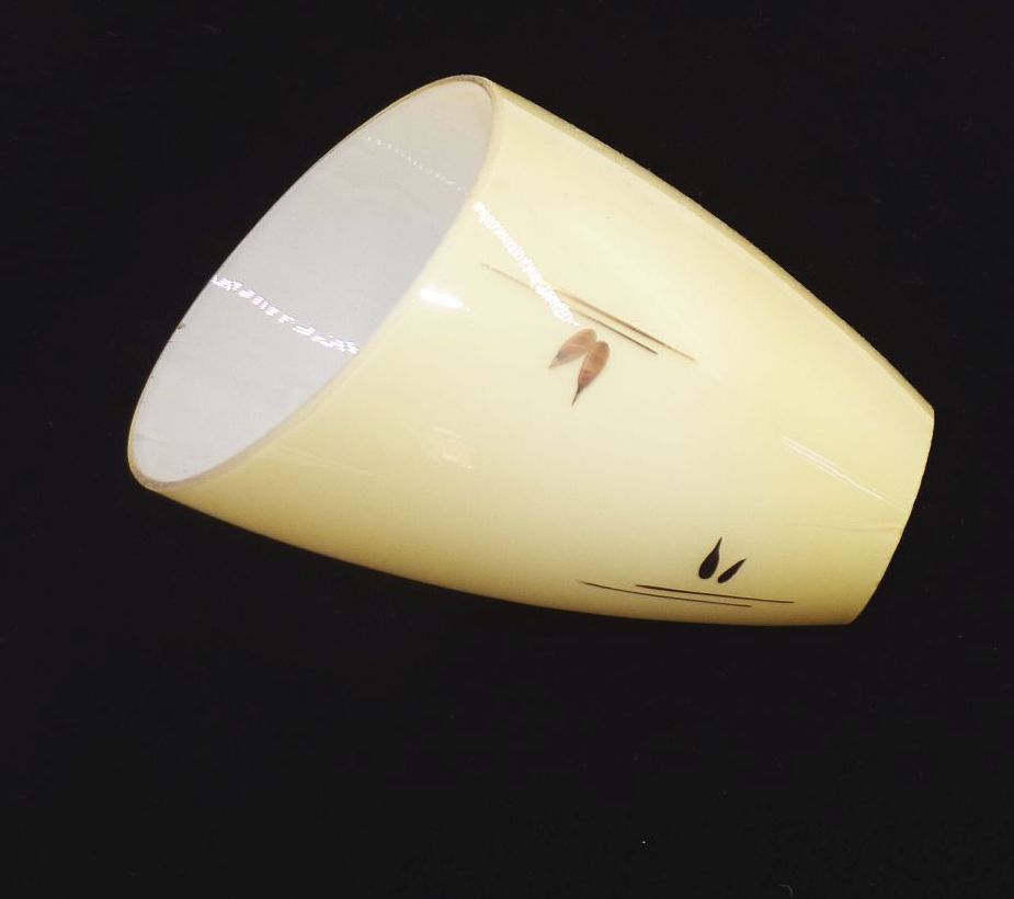 Alter Lampenschirm Tütenlampe Ersatzglas Glas beige klein Ersatzschirm