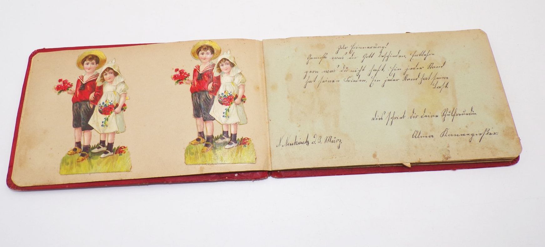 Altes Poesiealbum mit Oblaten 1910 Neukirch Altes Poesiealbum mit Oblaten 1910 Neukirch