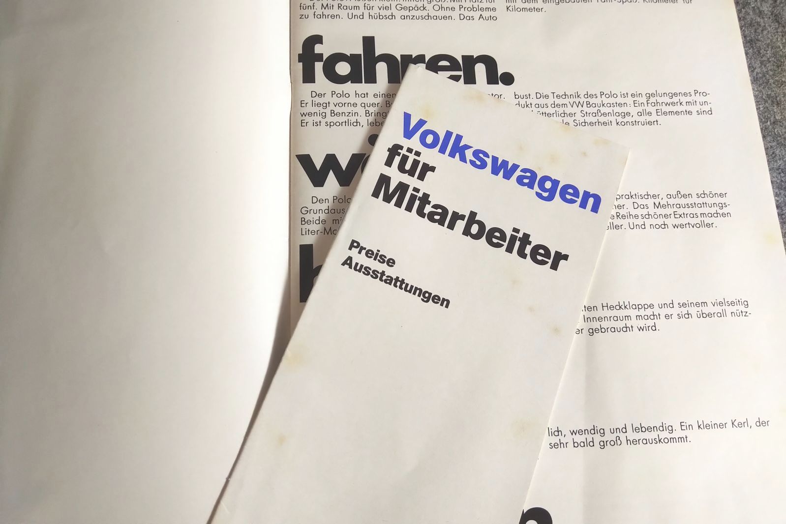 Volkswagen Broschüre Polo VW Auto Werbung 1976 Volkswagen Broschüre Polo VW Auto Werbung 1976