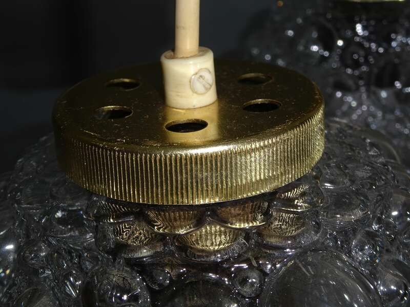 Alte Pendellampe 2flamig Bubble Lampe Glas 60er Jahre Vintage Deckenlampe 