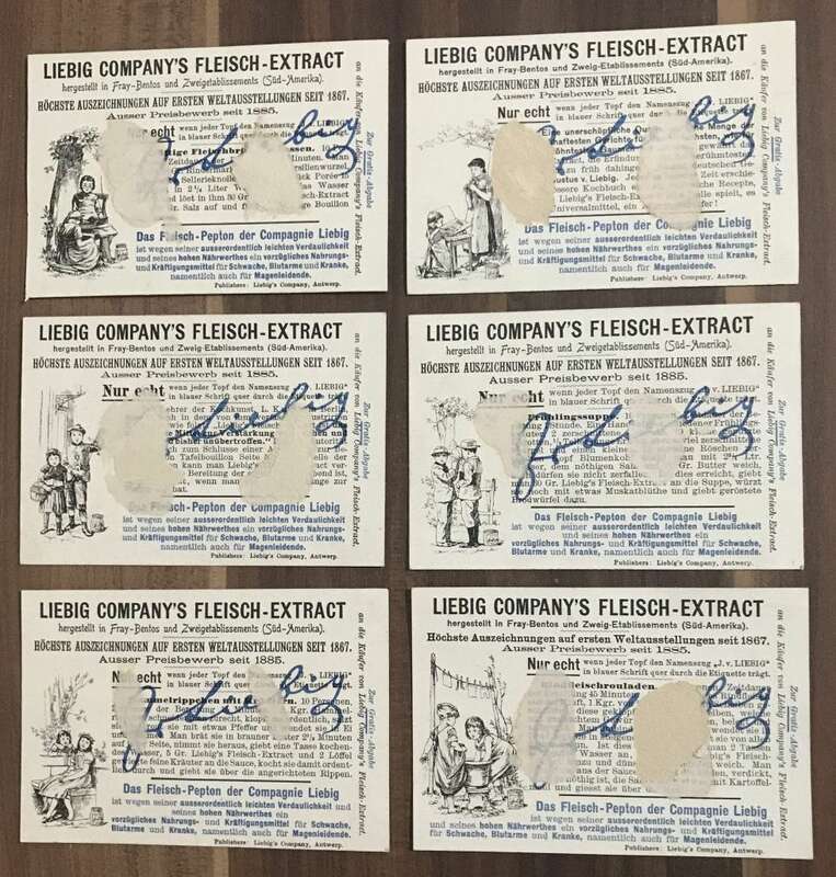 Liebig Serie Blumenkinder Sammelbilder 6 Bilder 394 Fleisch Extract und Pepton