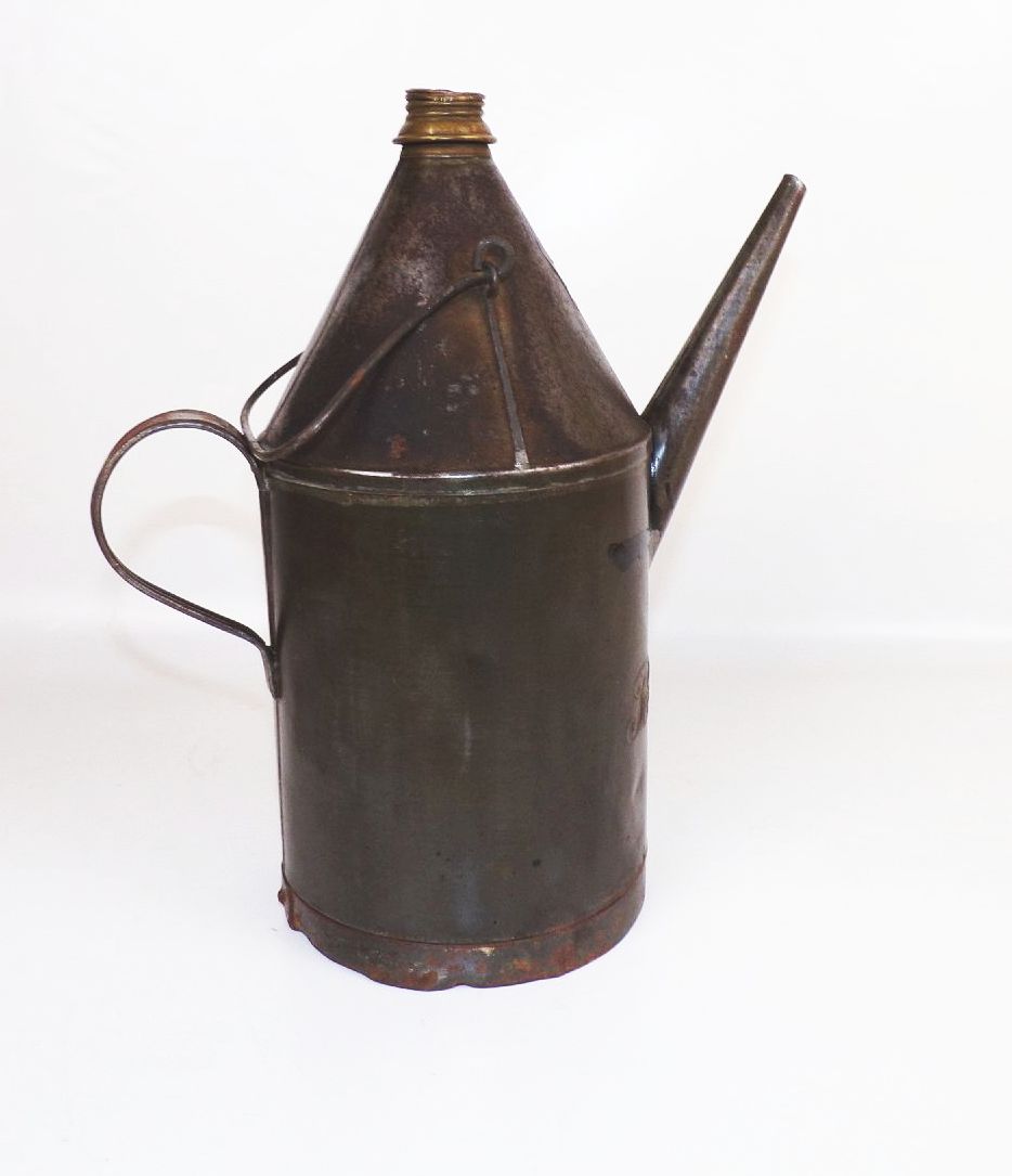 Alte Petroleum Kanne 2 Liter Blech Metall Oldtimer Garage Deko