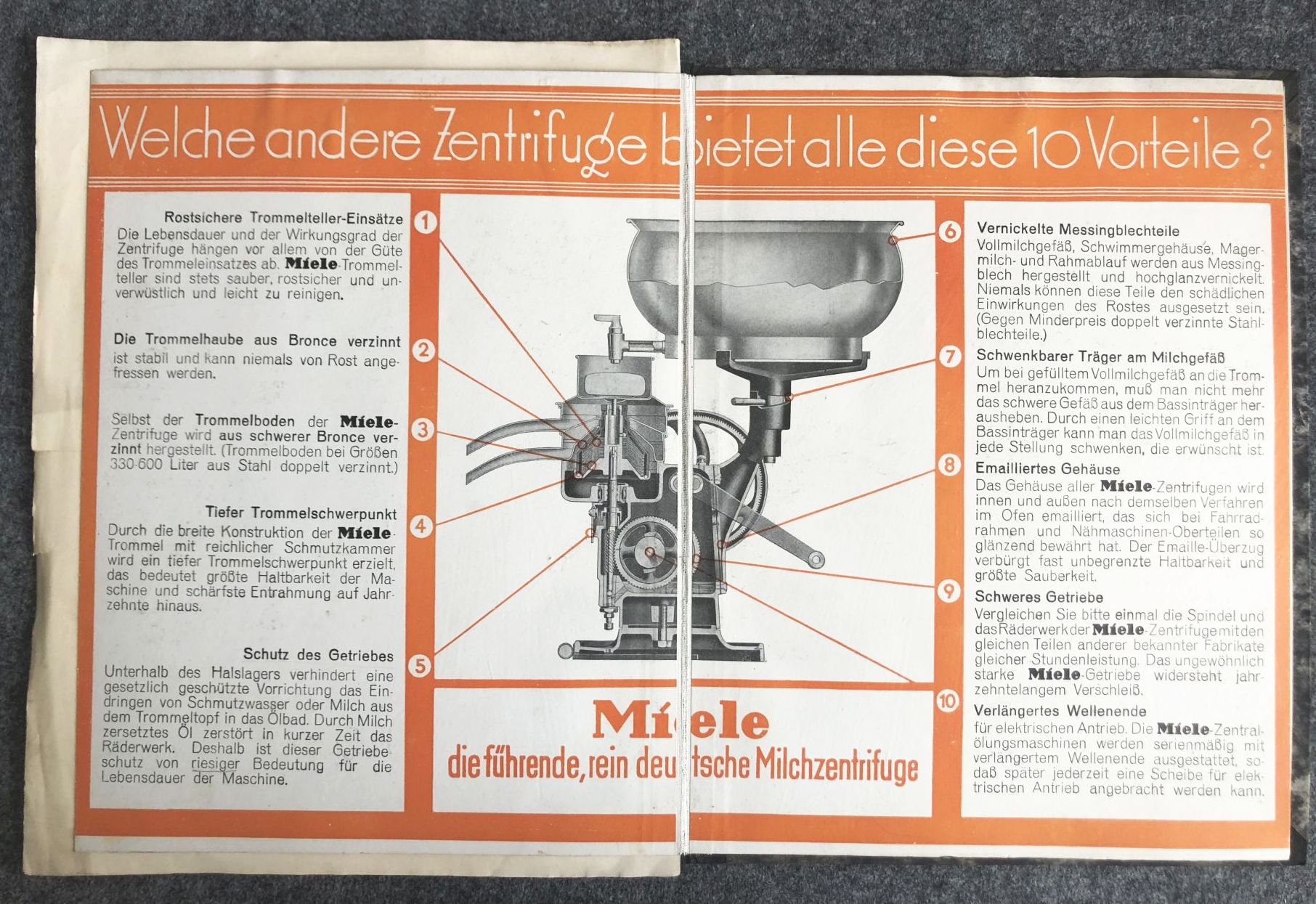 Originale Mappe Miele Werke AG Gütersloh Westfalen Prospekte ca 1936 Preislisten