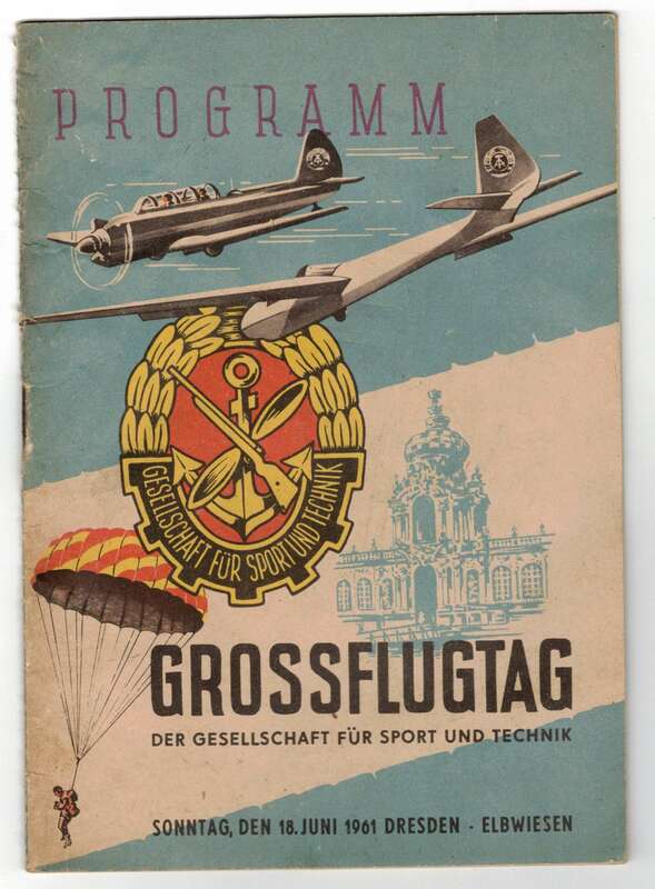 Programm Grossflugtag der GST 1961 Dresden Segelflieger Flugzeuge (H10