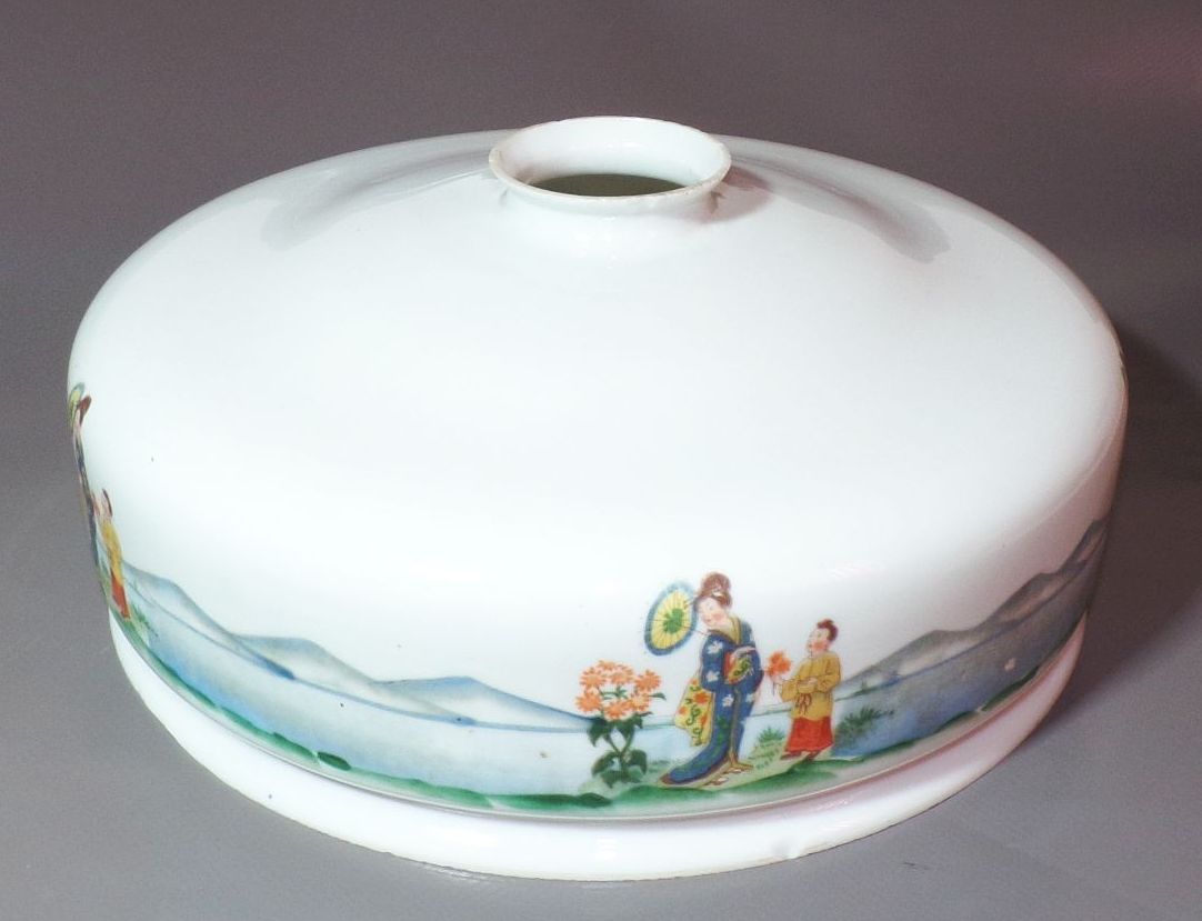 Alter Lampenschirm Glas China Asien Motiv 1930er 