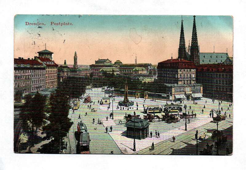 Ak Dresden Postplatz Postkarte