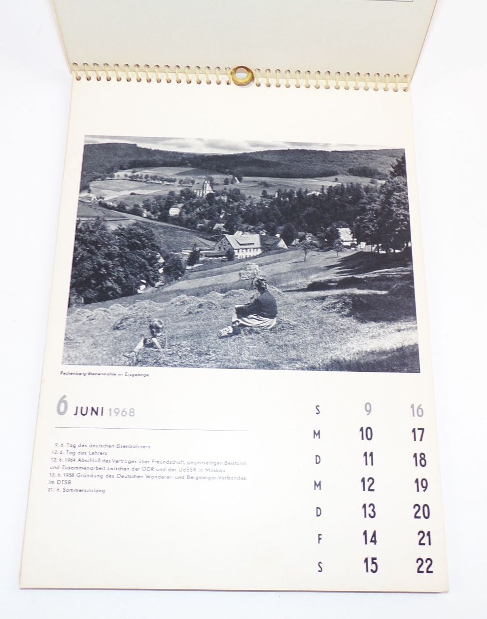 Kalender Zwischen Harz und Lausitzer Gebirge 1968 Geburtstagsgeschenk