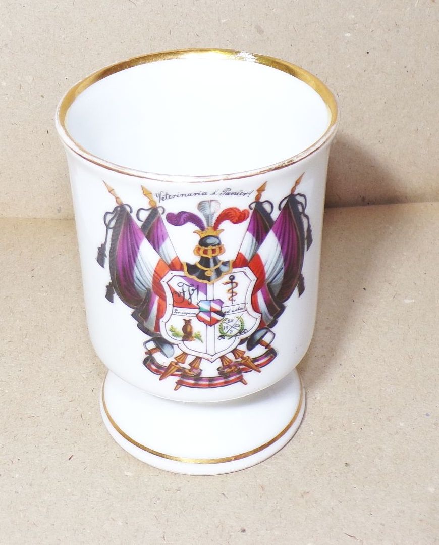Alter Studentika Porzellan Becher Veterinaria s Panier Burschenschaft 