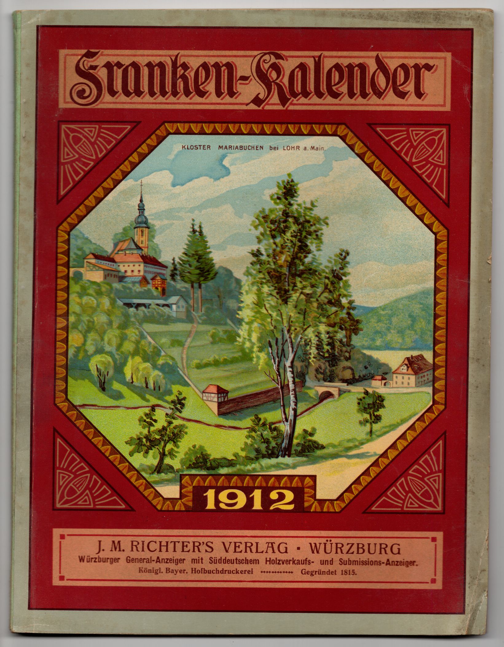 Franken Kalender 1912 Vintage Würzburg 