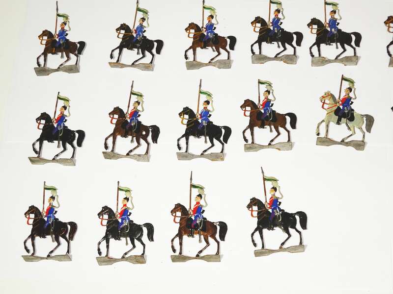 Alte Zinnfiguren Ulanen Regiment Nr 17 Sachsen Flachfiguren Reiter