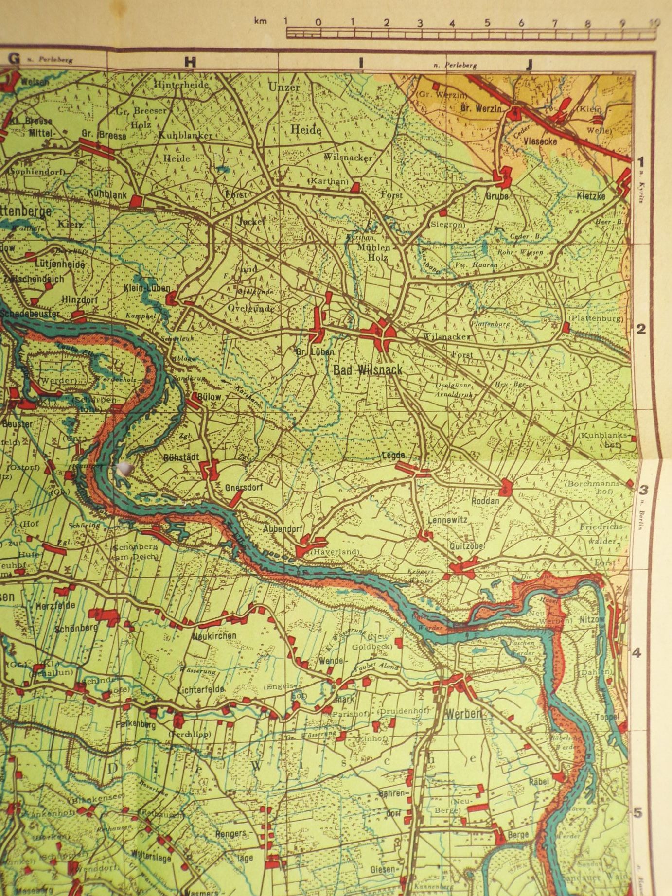 Heimat und Wanderkarte Kreis Osterburg 1950 Phönix