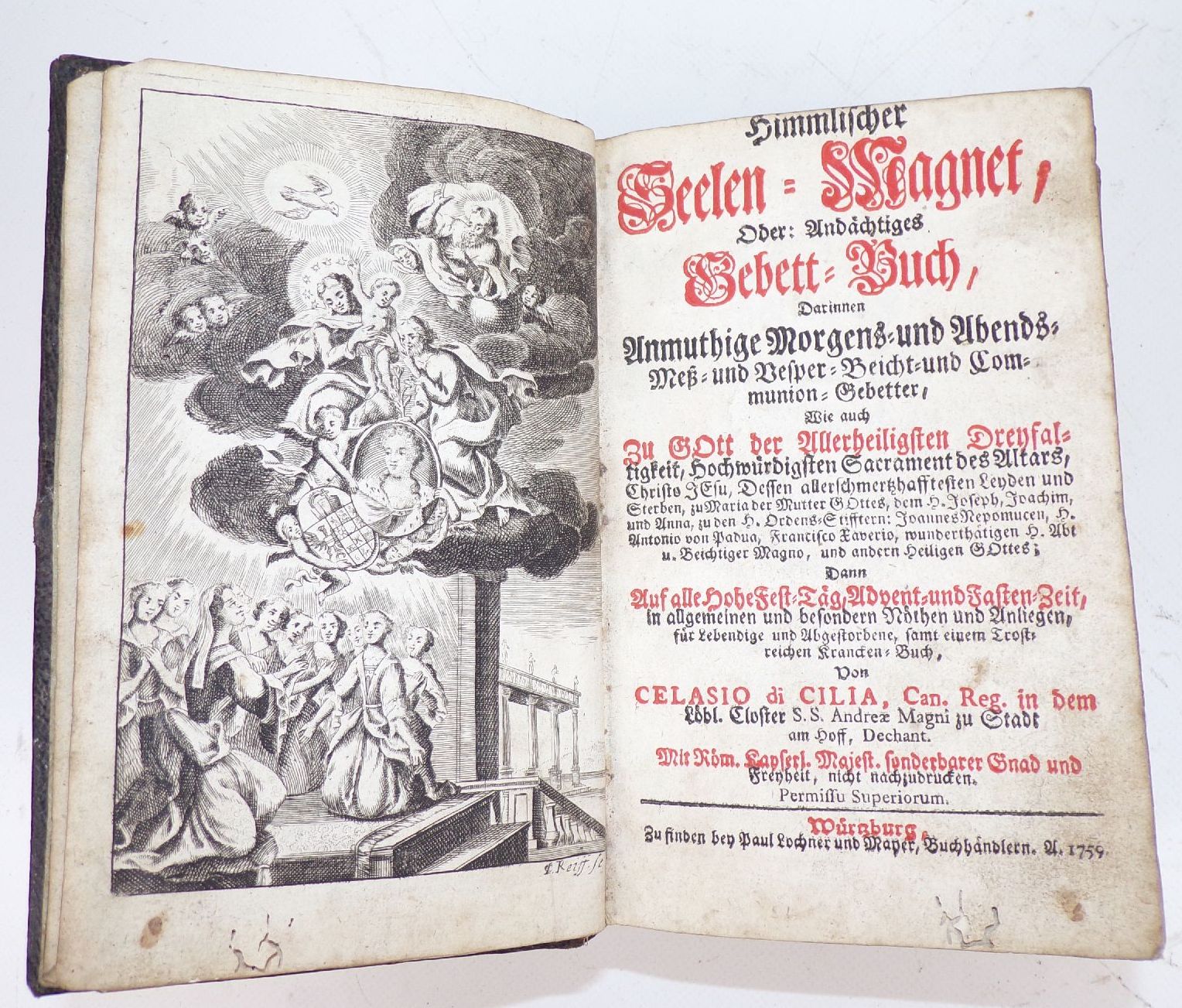 Himmlischer Seelen Magnet andächtiges Gebetsbuch 1759 