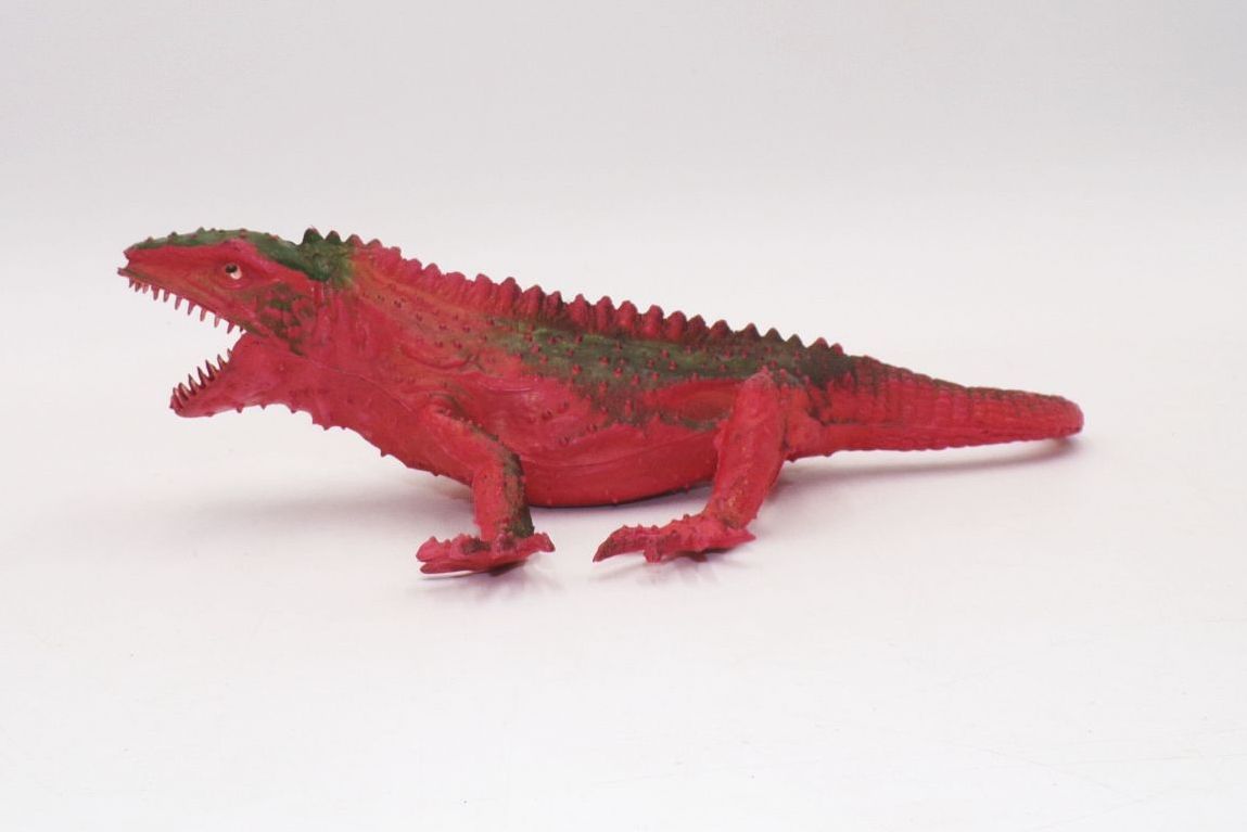 Dinosaurier Echse 1980er Jahre Spielzeug Gummi Vintage 
