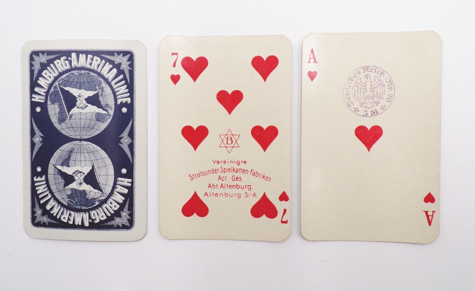 Reklame Kartenspiel Hamburg Amerika Linie HAPAG Steuerstempel 