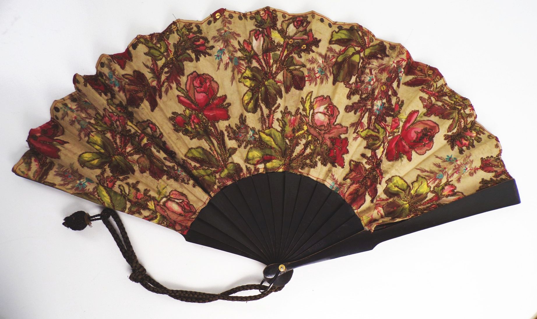 Alter Fächer Rosen Motiv Requisit Accessoire Vintage Alter Fächer Rosen Motiv Requisit Accessoire Vintage