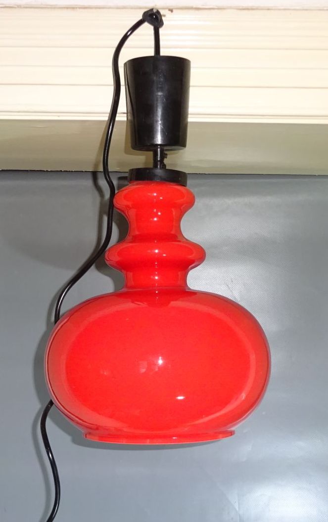 Rote Lampe Deckenlampe 1970er GlaslampeE27 Vintage Leuchte 