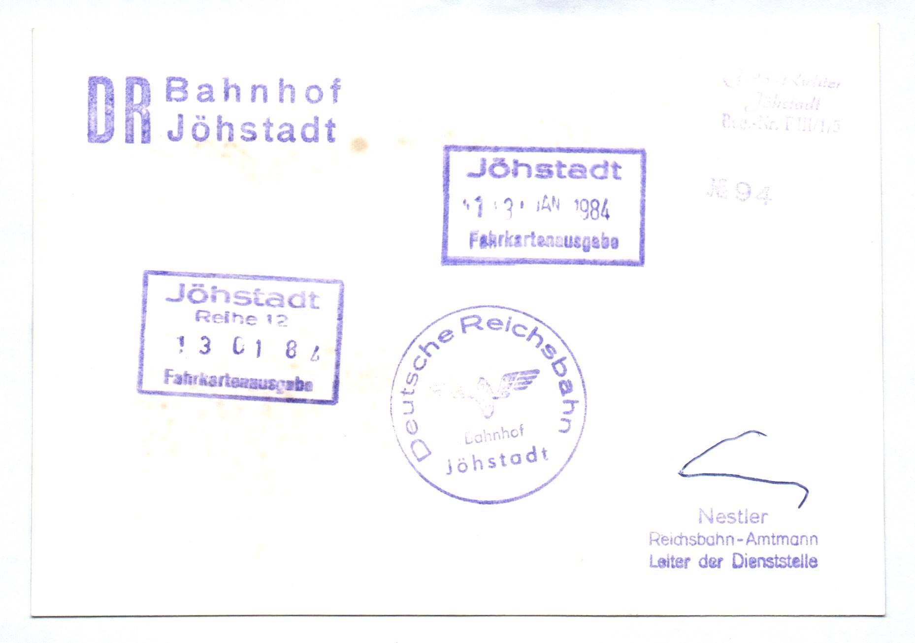 Foto Dampflok 99 1583-6 Bahnhof Jöhstadt 1984