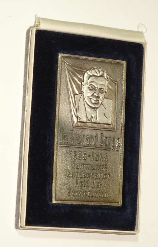 Dr Richard Sorge Plakette DDR Auszeichnung MfS Stasi 